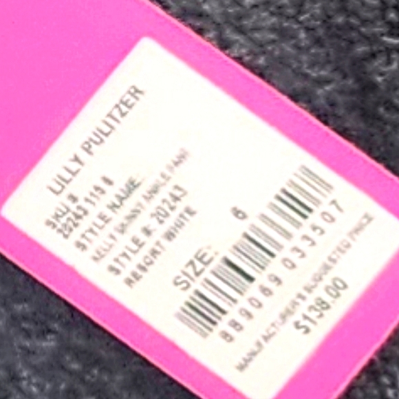 NWT Lilly Pulitzer Women's White 29' Textured Kelly Skinny Ankle Pants Size 6 - Picture 11 of 11